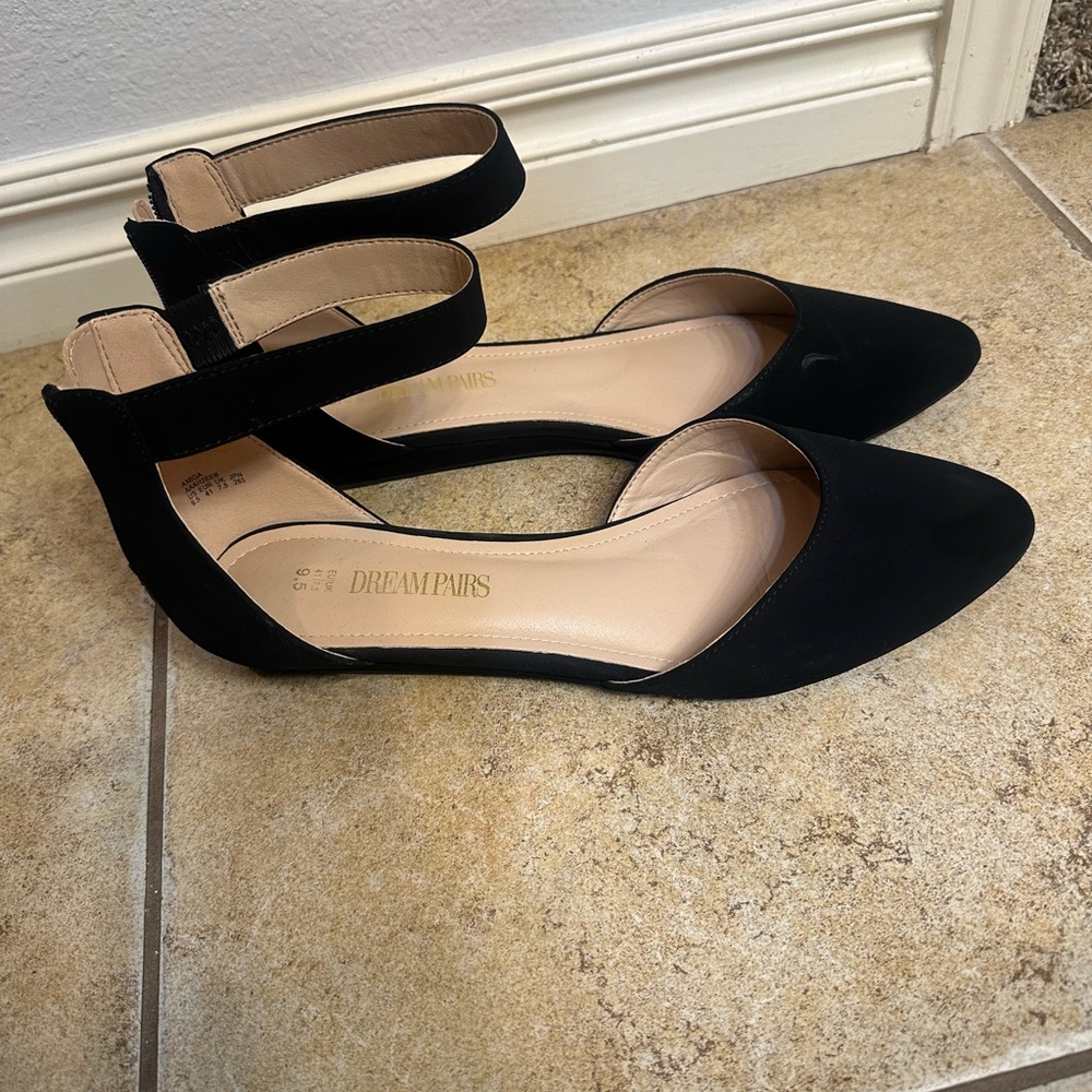 Dream Pairs Women's Black Ankle Strap Loafers